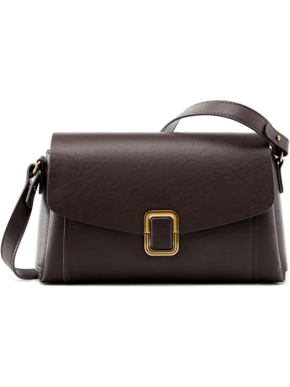Women's Chocolate Genuine Leather Lightweight 2 Detachable Straps Crossbody Bags
